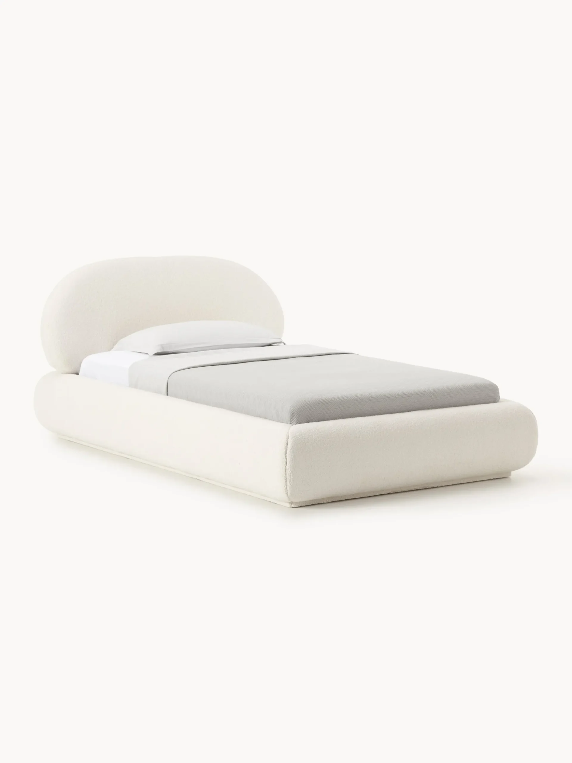 Letto imbottito singolo in teddy Alba