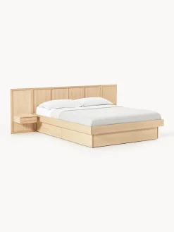 Letto in legno con comodini e testiera Nanto