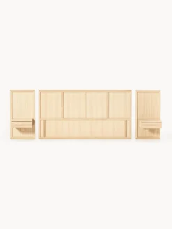 Letto in legno con comodini e testiera Nanto