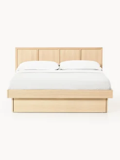Letto in legno con comodini e testiera Nanto
