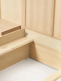 Letto in legno con comodini e testiera Nanto