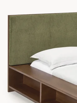 Letto in legno con panca e mensole laterali Clark