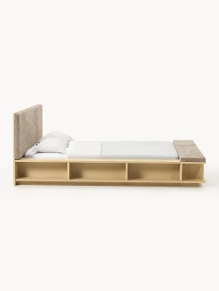 Letto in legno con panca e mensole laterali Clark