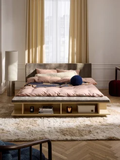Letto in legno con panca e mensole laterali Clark