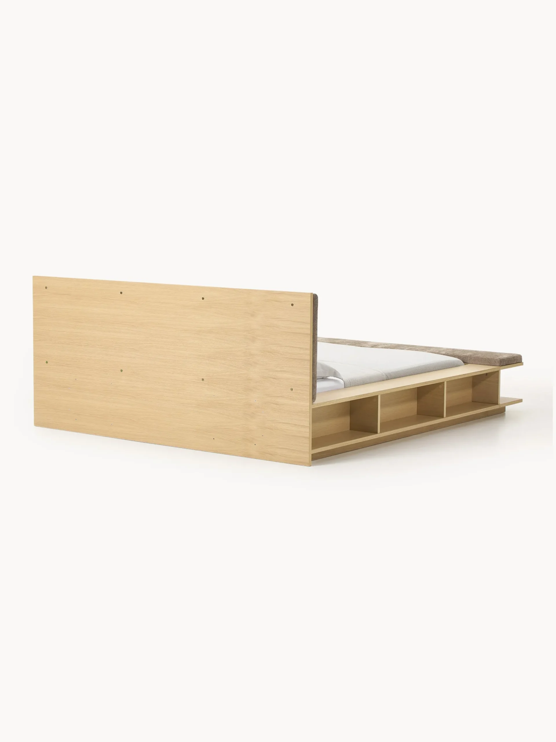 Letto in legno con panca e mensole laterali Clark