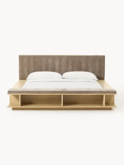 Letto in legno con panca e mensole laterali Clark