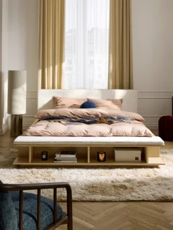 Letto in legno con panca e mensole laterali Clark