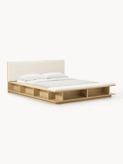 Letto in legno con panca e mensole laterali Clark