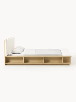 Letto in legno con panca e mensole laterali Clark