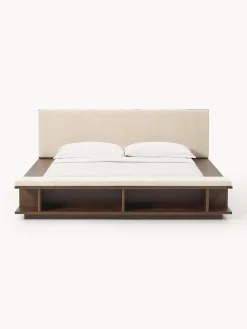 Letto in legno con panca e mensole laterali Clark