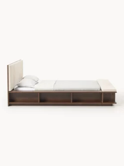 Letto in legno con panca e mensole laterali Clark