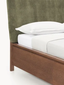 Letto in legno con testiera imbottita e cassetti Santiago
