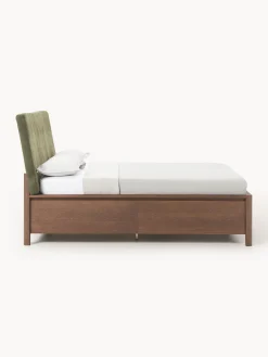 Letto in legno con testiera imbottita e cassetti Santiago