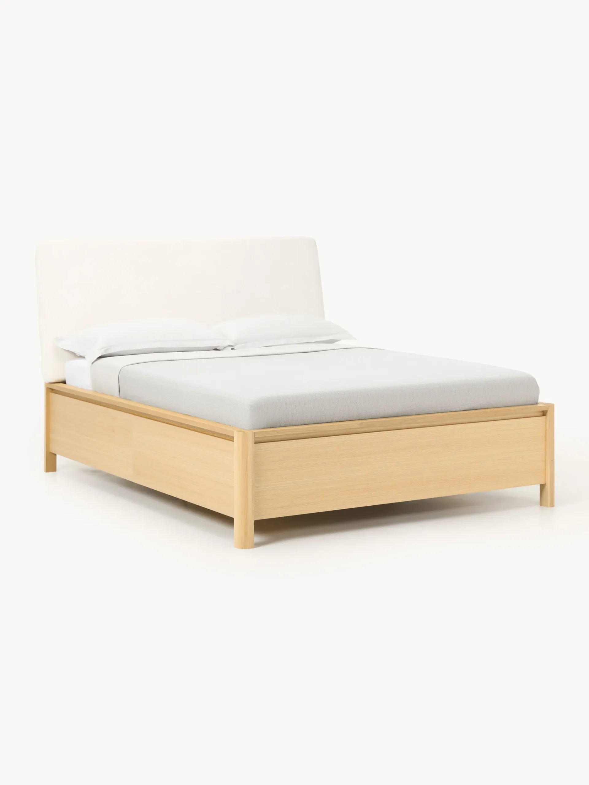 Letto in legno con testiera imbottita e cassetti Santiago