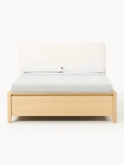 Letto in legno con testiera imbottita e cassetti Santiago