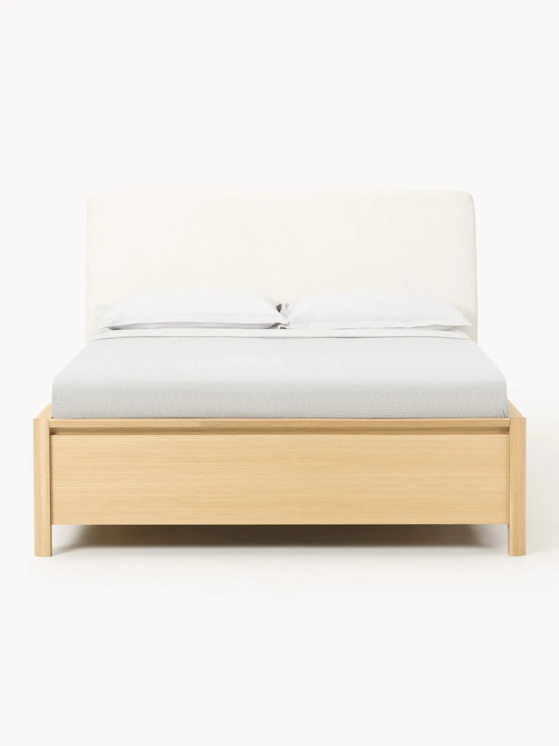 Letto in legno con testiera imbottita e cassetti Santiago