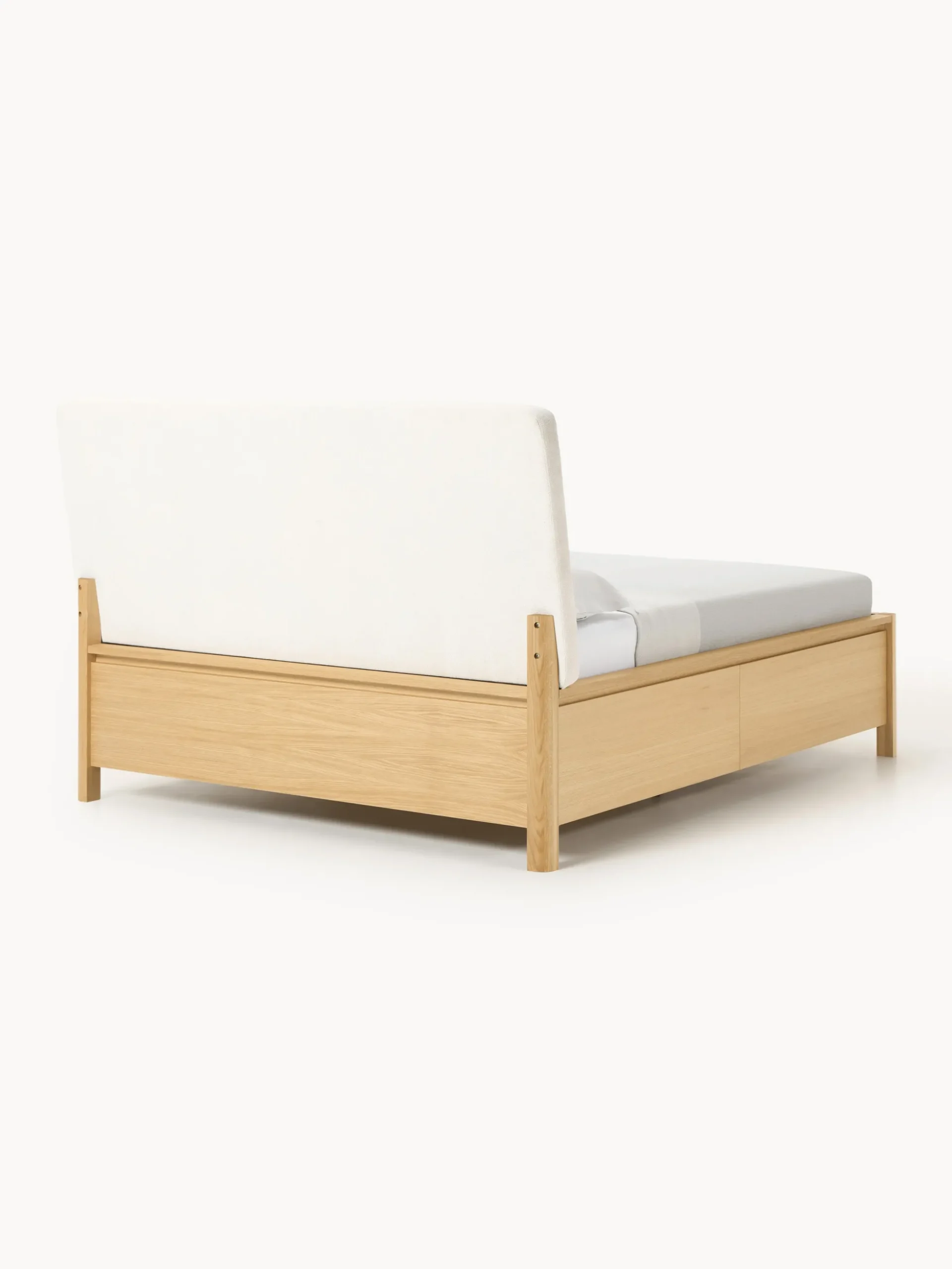 Letto in legno con testiera imbottita e cassetti Santiago