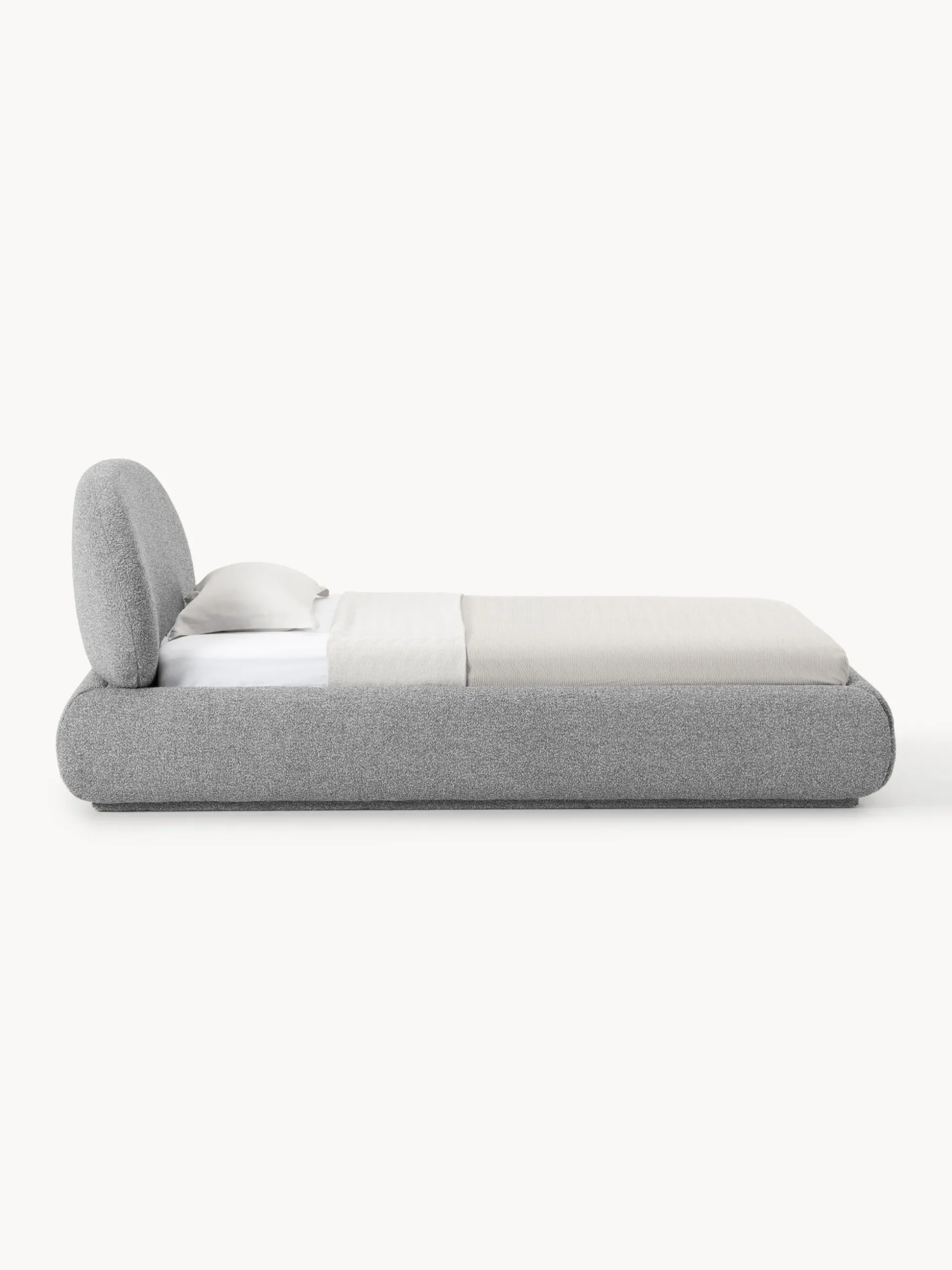 Letto singolo imbottito in bouclé Alba