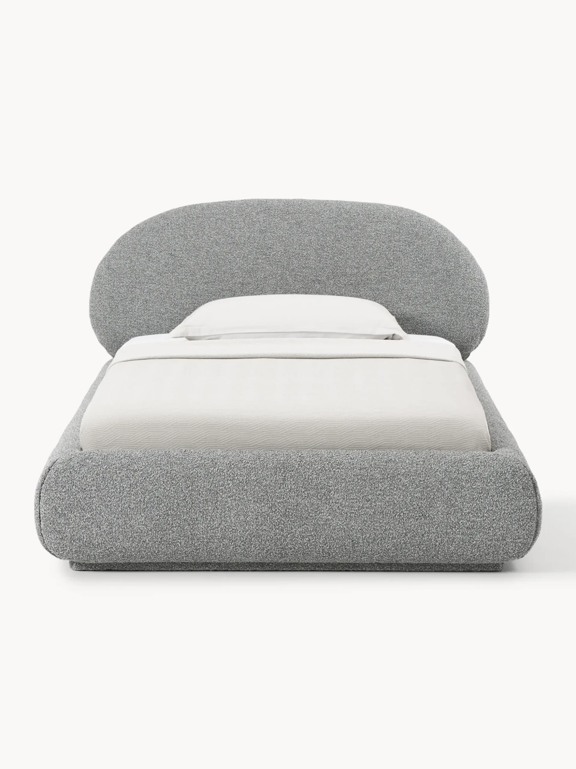 Letto singolo imbottito in bouclé Alba