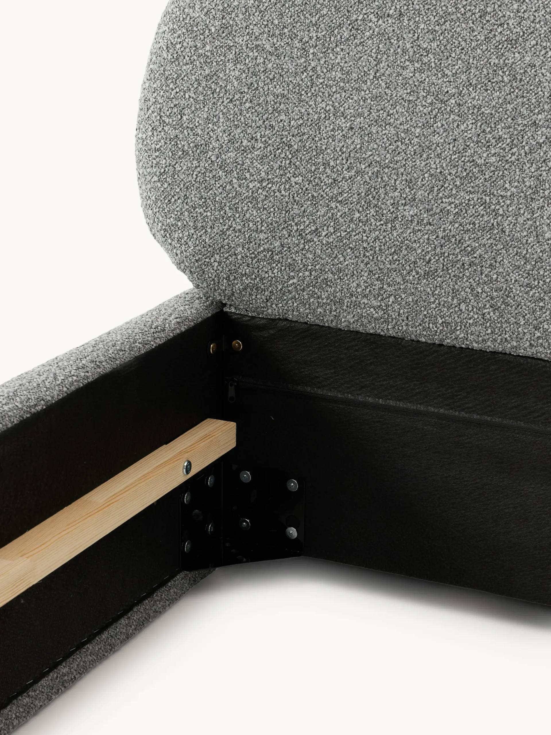 Letto singolo imbottito in bouclé Alba