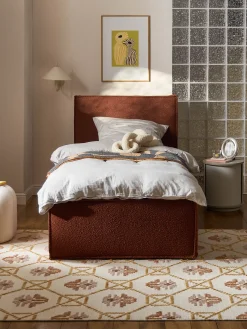 Letto singolo imbottito in bouclé Dream