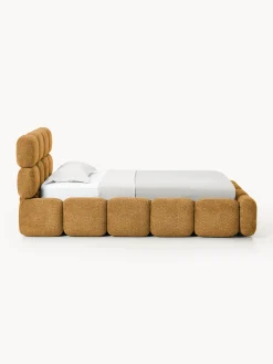 Letto singolo imbottito in teddy bouclé Tayla