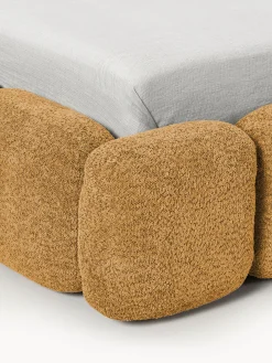Letto singolo imbottito in teddy bouclé Tayla