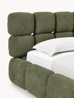 Letto singolo imbottito in teddy bouclé Tayla