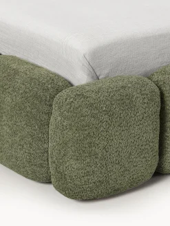 Letto singolo imbottito in teddy bouclé Tayla