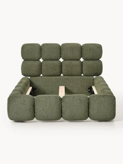Letto singolo imbottito in teddy bouclé Tayla