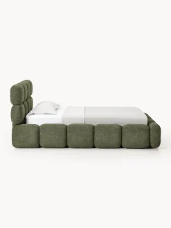 Letto singolo imbottito in teddy bouclé Tayla