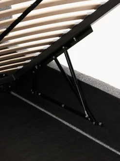 Letto singolo imbottito in bouclé con contenitore Alba