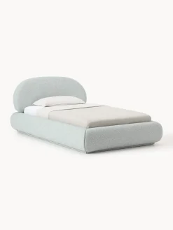 Letto singolo imbottito in bouclé Alba