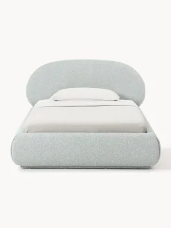 Letto singolo imbottito in bouclé Alba