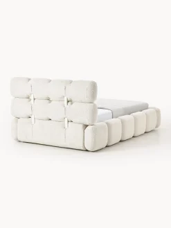 Letto singolo imbottito in teddy bouclé Tayla