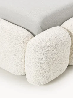 Letto singolo imbottito in teddy bouclé Tayla