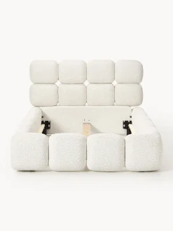 Letto singolo imbottito in teddy bouclé Tayla