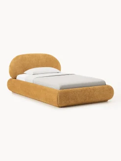 Letto singolo imbottito in teddy bouclé Alba
