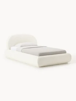 Letto singolo imbottito in bouclé Alba