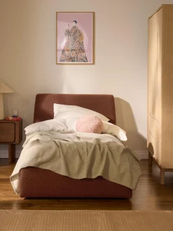 Letto singolo in bouclé con contenitore Cloud