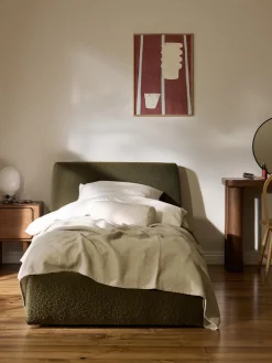 Letto singolo in bouclé con contenitore Cloud