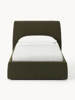 Letto singolo in bouclé con contenitore Cloud
