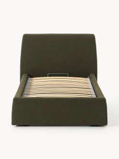 Letto singolo in bouclé con contenitore Cloud