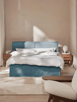 Letto boxspring in bouclé Lennon