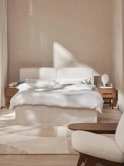Letto boxspring in bouclé Lennon