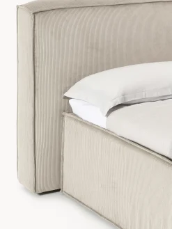 Letto boxspring in velluto a coste Lennon