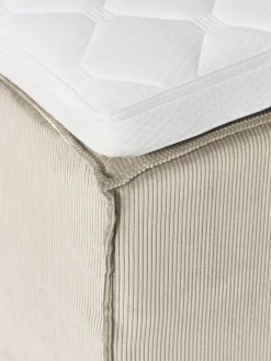 Letto boxspring in velluto a coste Lennon
