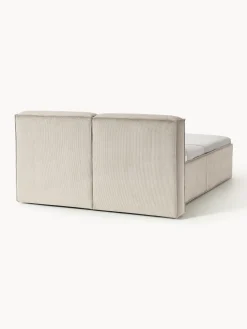 Letto boxspring in velluto a coste Lennon