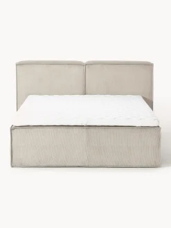 Letto boxspring in velluto a coste Lennon