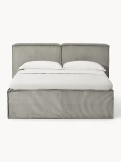Letto boxspring in velluto a coste Lennon
